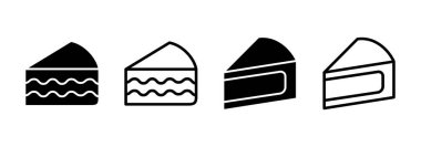 Pasta simgesi logosu tasarımı. Pasta işareti ve sembol. Doğum günü pastası simgesi