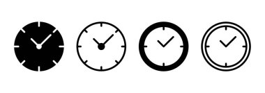 Saat simgesi logosu tasarımı. Zaman işareti ve sembol. saat simgesi