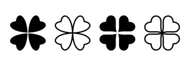 Yonca simgesi logosu tasarımı. Yonca işareti ve sembol. dört yapraklı yonca simgesi.