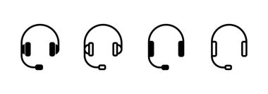 Kulaklık simgesi logosu tasarımı. İmza ve sembol.