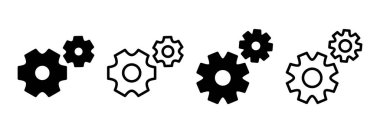 Simge logo tasarımı ayarlanıyor. İşaret ve sembol. Vites İşareti