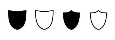 Kalkan simgesi logosu tasarımı. Koruma ikonu. Güvenlik işareti ve sembol