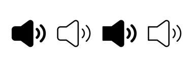 Hoparlör simgesi logosu tasarımı. Ses düzeyi ve sembol. Hoparlör ikonu. ses sembolü