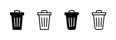 Çöp simgesi logosu tasarımı. Çöp kutusu simgesi. İşareti ve sembolü sil.