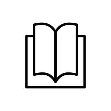 Uygulamalar ve web siteleri için kitap simgesi. Açık kitap işareti ve sembol. Kitap simgesi