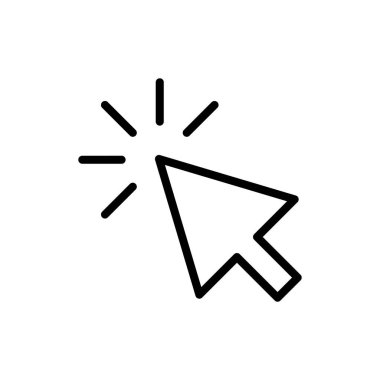 Uygulamalar ve web siteleri için simge simgesine tıklayın. İşaretli ok işareti ve sembol. imleç simgesi