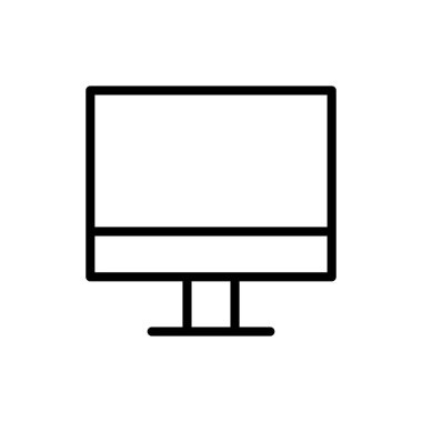 Uygulamalar ve web siteleri için bilgisayar simgesi. bilgisayar izleme işareti ve simgesi