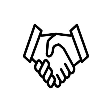 Uygulamalar ve web siteleri için el sıkışma simgesi. İş tokalaşma işareti ve sembol. iletişim anlaşması