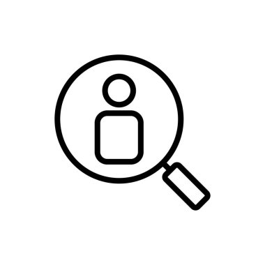 Uygulamalar ve web siteleri için simge sembolü işe alınıyor. Arama işi boşluk işareti ve sembol. İnsan kaynakları konsepti. İşe alım.