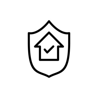 Uygulamalar ve web siteleri için ev sigortası simgesi. ev koruma işareti ve sembol