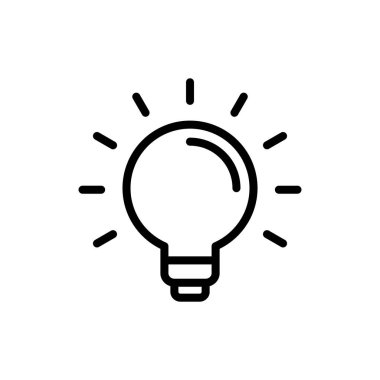 Uygulamalar ve web siteleri için lamba simgesi. Ampul işareti ve sembol. fikir sembolü.