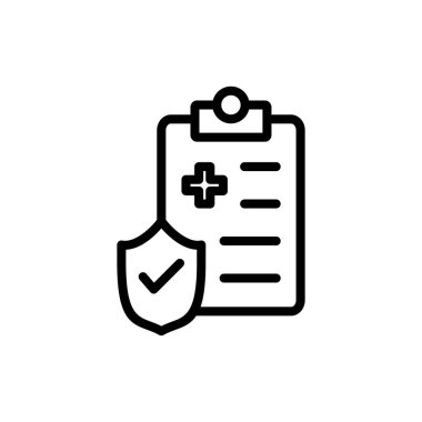 Uygulamalar ve web siteleri için tıbbi sigorta simgesi. Sağlık sigortası ve sembol