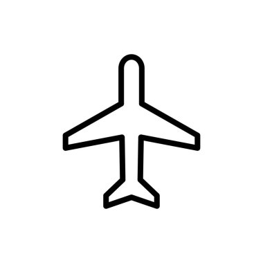 Uygulamalar ve web siteleri için uçak simgesi. Uçak işareti ve sembol. Uçuş taşıma sembolü. Seyahat işareti. uçak.