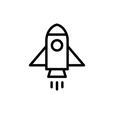 Uygulamalar ve web siteleri için roket simgesi. Başlangıç işareti ve sembol. roket fırlatma simgesi