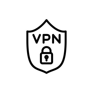 Uygulamalar ve web siteleri için Vpn simgesi. Özel ağ işareti ve sembol. sanal özel ağ simgesi.