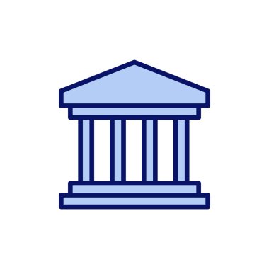 Banka simgesi vektörü. Banka işareti ve sembol, müze, üniversite