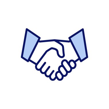 Tokalaşma ikonu vektörü. İş tokalaşma işareti ve sembol. iletişim anlaşması