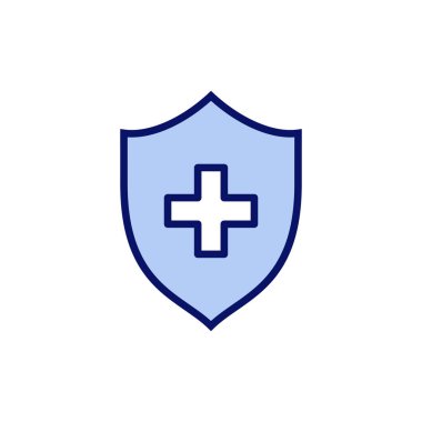 Sağlık sigortası ikonu vektörü. Sigorta sağlık belgesi ve sembolü