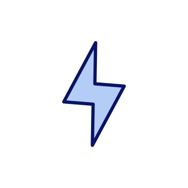 Şimşek simgesi vektörü. Elektrik işareti ve sembol. Güç simgesi. enerji işareti