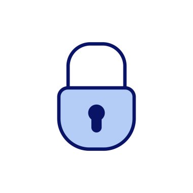 Simge vektörünü kilitle. Asma kilit işareti ve sembol. Şifreleme simgesi. Güvenlik sembolü