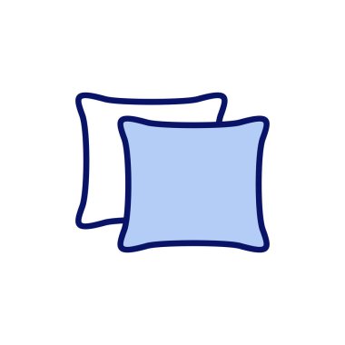 Yastık simgesi vektörü. Yastık işareti ve sembol. Rahat yumuşacık yastık.