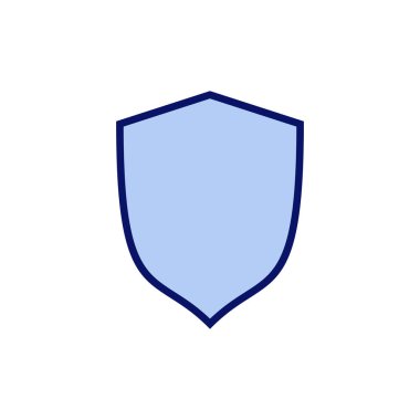 Kalkan simgesi vektörü. Koruma ikonu. Güvenlik işareti ve sembol