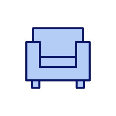 Koltuk simgesi vektörü. Kanepe işareti ve sembol. mobilya simgesi