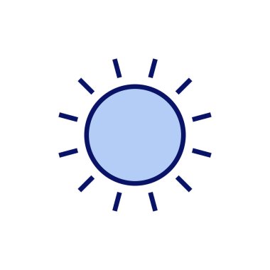 Güneş ikonu vektörü. Parlaklık işareti ve sembol