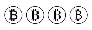 Bitcoin simge logosu tasarımı. Bitcoin işareti ve sembol. ödeme sembolü. şifreleme para birimi logosu