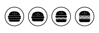 Burger ikon logo tasarımı. Hamburger ve sembol. hamburger