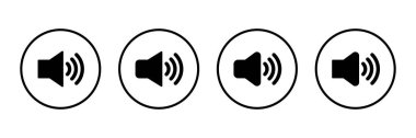 Hoparlör simgesi logosu tasarımı. Ses düzeyi ve sembol. Hoparlör ikonu. ses sembolü