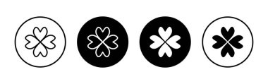 Uygulamalar ve web siteleri için Clover simgesi. Yonca işareti ve sembol. dört yapraklı yonca simgesi.
