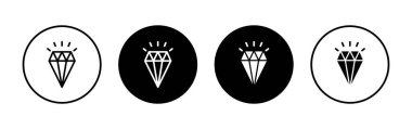 Uygulamalar ve web siteleri için elmas simge sembolü. Elmas taşları işareti ve sembolü