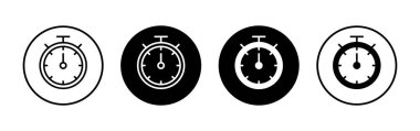 Uygulamalar ve web siteleri için Stopwatch simgesi. Zamanlayıcı işareti ve sembol. Geri sayım simgesi. Zaman Dönemi