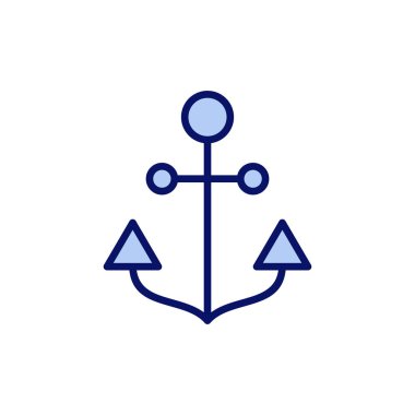 Çapa simgesi vektörü. Çapa işareti ve sembol. Çapa deniz simgesi.