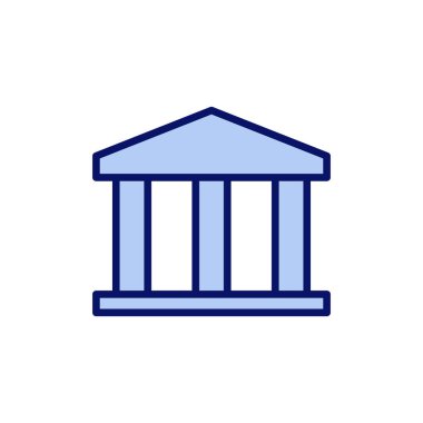 Banka simgesi vektörü. Banka işareti ve sembol, müze, üniversite