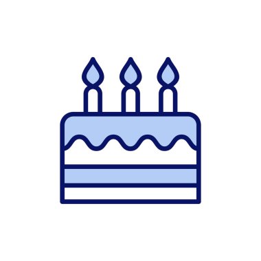 Kek simgesi vektörü. Pasta işareti ve sembol. Doğum günü pastası simgesi