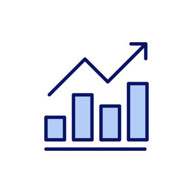 Grafik simgesi vektörü büyüyor. Çizelge ve sembol. diyagram simgesi