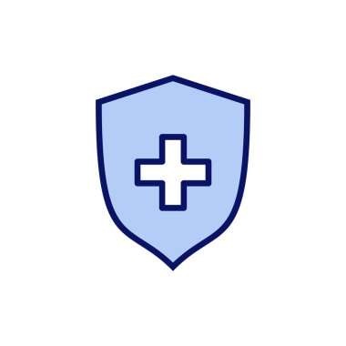 Sağlık sigortası ikonu vektörü. Sigorta sağlık belgesi ve sembolü