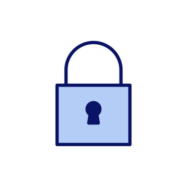 Simge vektörünü kilitle. Asma kilit işareti ve sembol. Şifreleme simgesi. Güvenlik sembolü