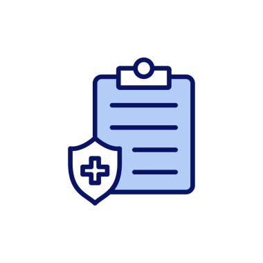 Tıbbi sigorta ikonu vektörü. Sağlık sigortası ve sembol