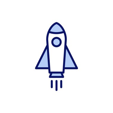 Roket ikon vektörü. Başlangıç işareti ve sembol. roket fırlatma simgesi