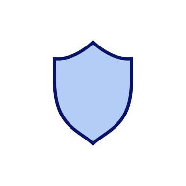 Kalkan simgesi vektörü. Koruma ikonu. Güvenlik işareti ve sembol