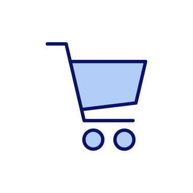 Alışveriş ikonu vektörü. Alışveriş arabası işareti ve sembol. Trolley simgesi