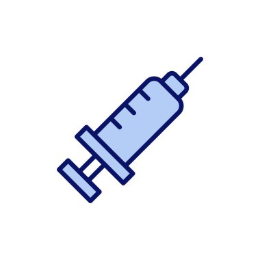 Şırınga ikon vektörü. Enjeksiyon işareti ve sembol. Aşı simgesi