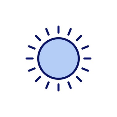 Güneş ikonu vektörü. Parlaklık işareti ve sembol