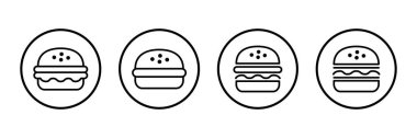 Burger ikon logo tasarımı. Hamburger ve sembol. hamburger