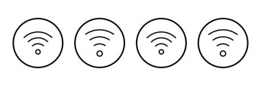 Wifi simgesi logo tasarımı. İşaret işareti ve sembol. Kablosuz simge