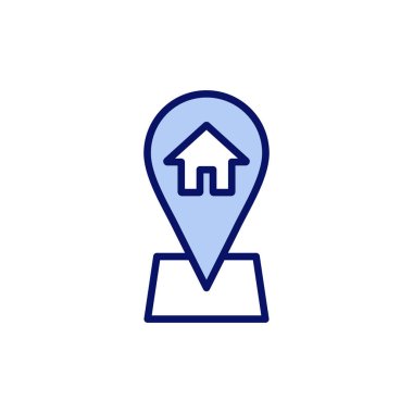 Adres simgesi vektörü. Ev işareti ve sembol. nokta