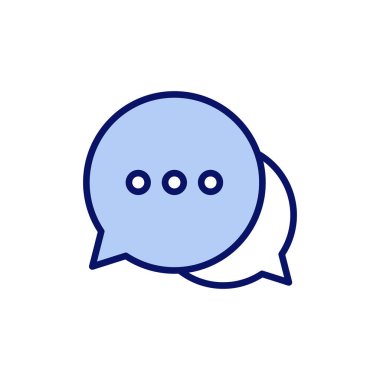 Sohbet ikonu vektörü. Konuşma balonu işareti ve sembol. Yorum simgesi. ileti